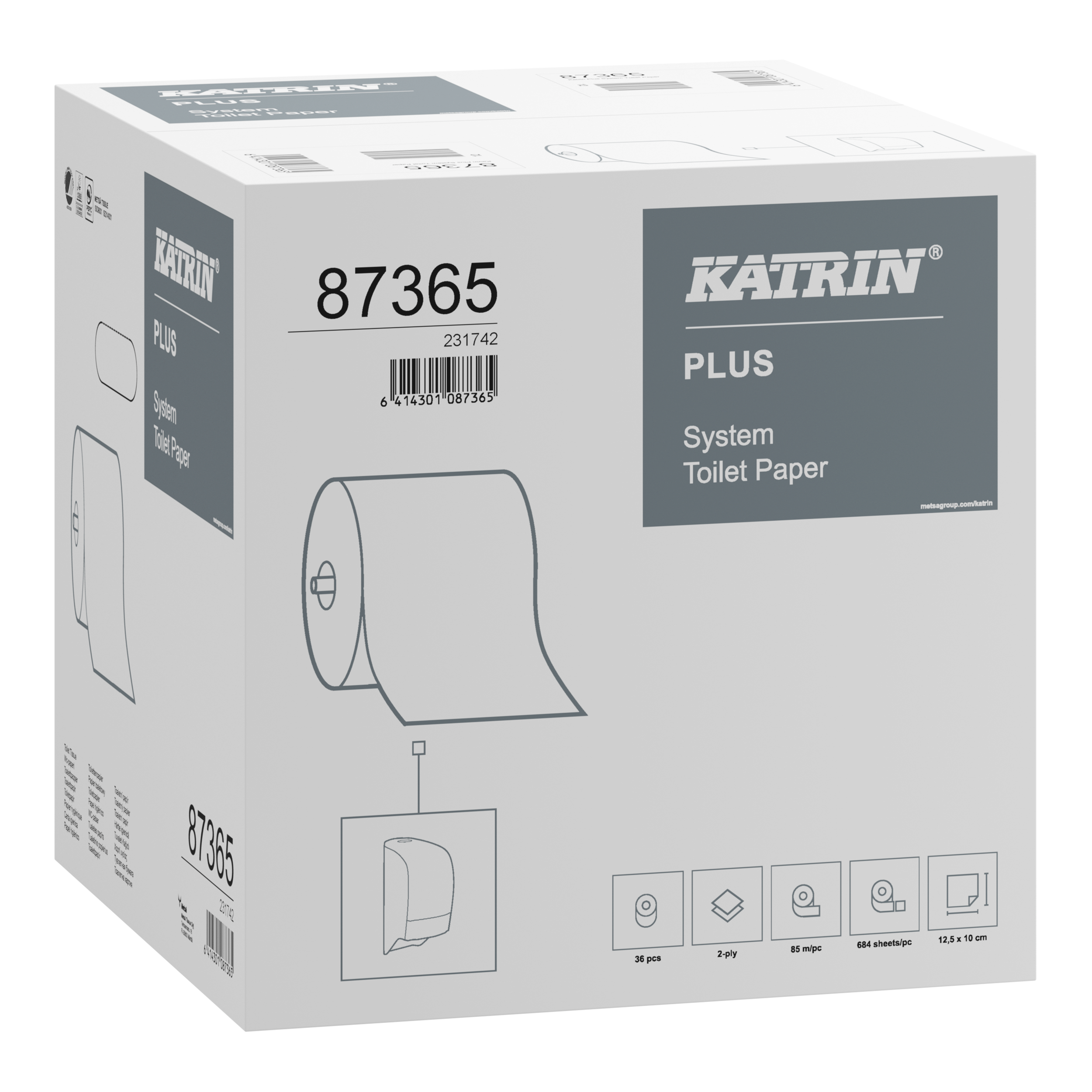 Katrin Plus System Wc-paperi 684, Valkoinen